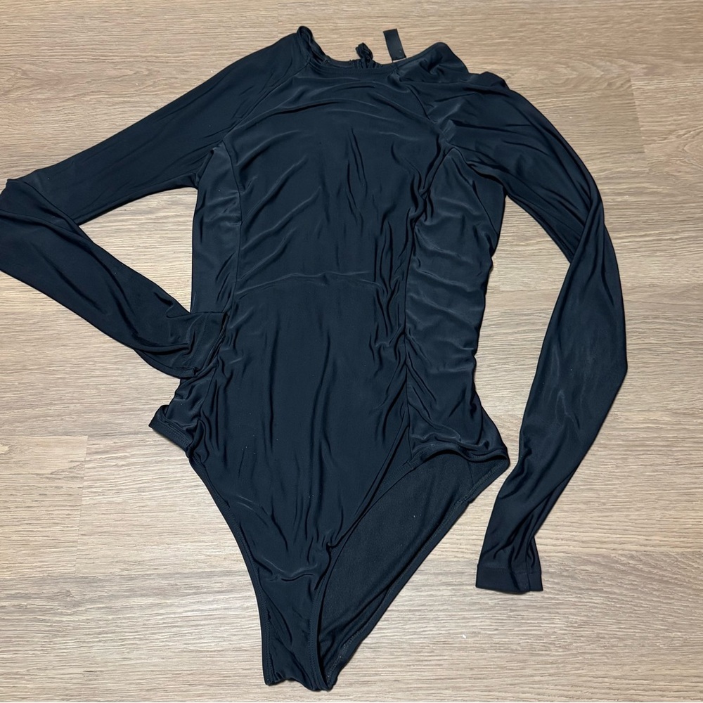 Black Hurley long sleeve swimsuit